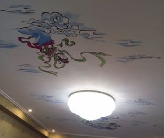 惠安如何快速绘制天花板上的手绘墙？